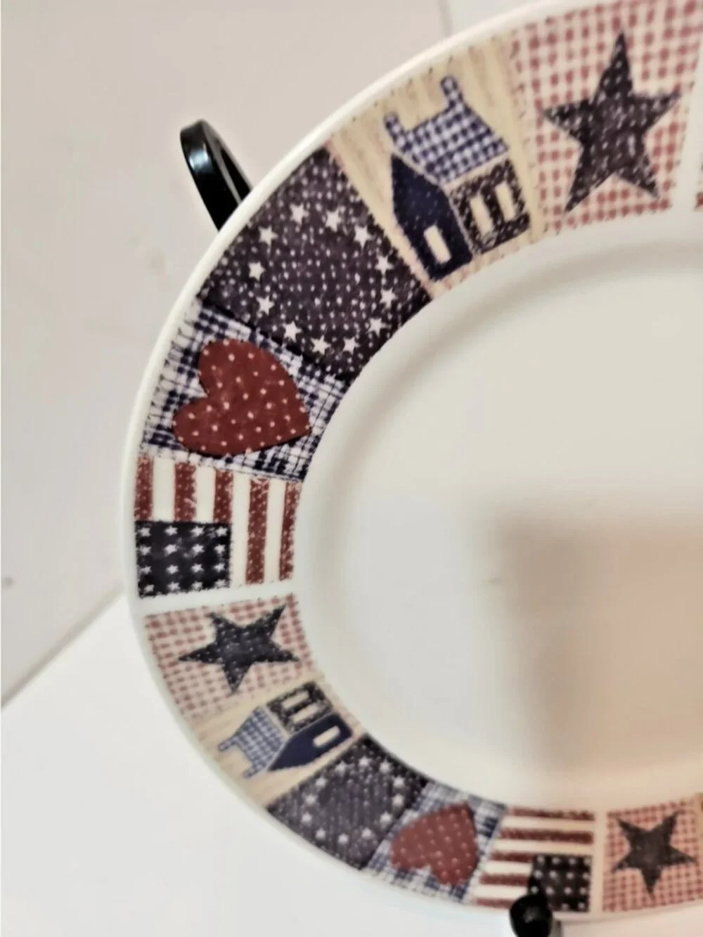 Vtg D.C. Brown American Quilt Bread Dessert Plate Lot of 5 by Oneida 6.25